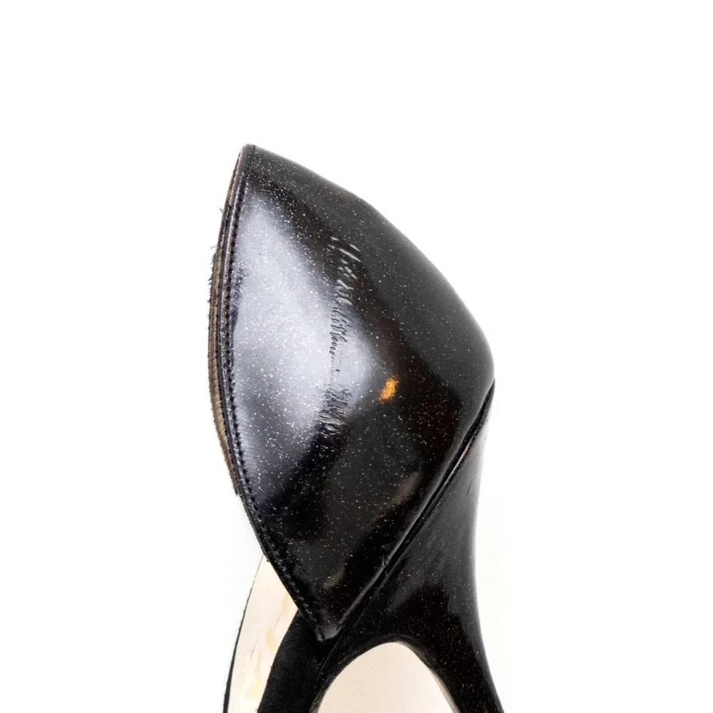 Vintage Chanel Black Suede & Patent Leather D'Orsay Heels – Size 35.5 (US‎ 5.5